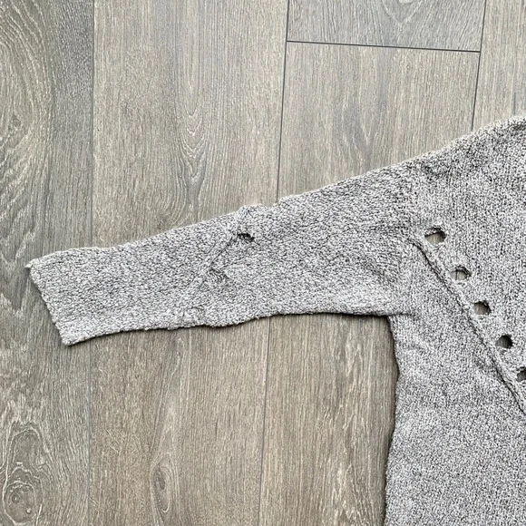 Anthropologie One Grey Day Grace Sweater Merino Wool Knit Marle Heathered XS - Picture 8 of 16